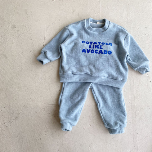 Children's polar fleece sports suit late autumn padded baby vests two-piece set